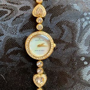 Anne Klein Ladies Gold Tone Heart Link Bracelet Watch 💗